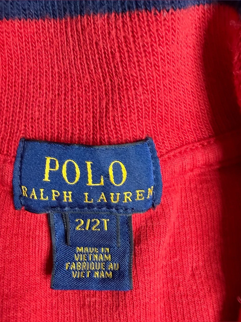 Polo Ralph Lauren Quarter-Zip Sweater 2T red toddler baby half-zip pullover